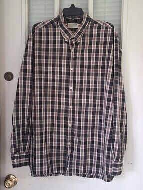 Lucky Brand Mens XXL Plaid Button Down Shirt 100% Cotton Long Sleeve Tailored Fi